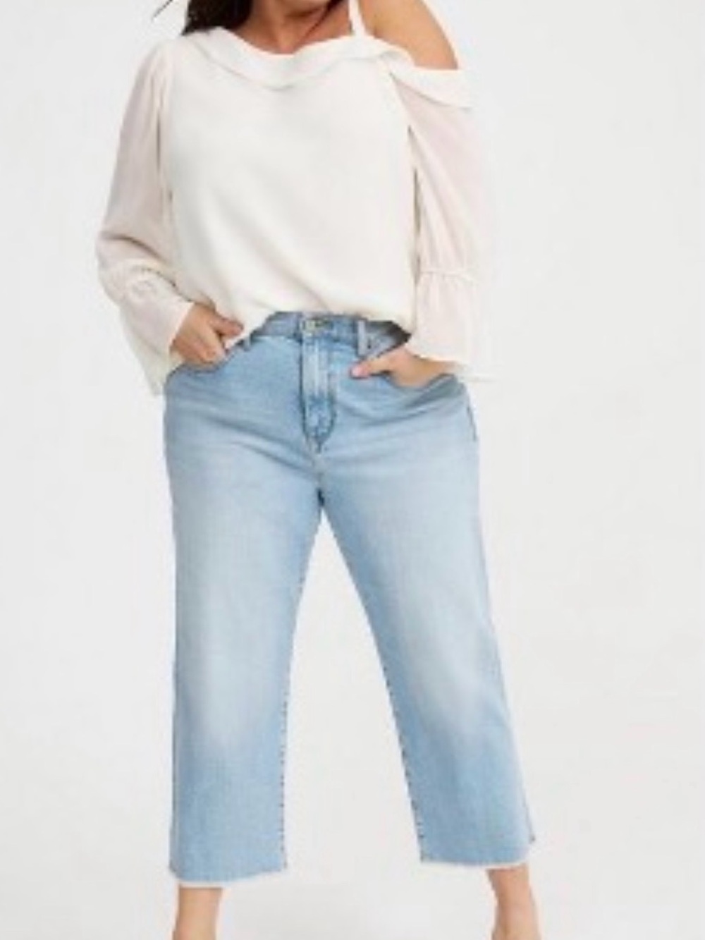 torrid Light Blue Cropped Wide-Leg Jeans